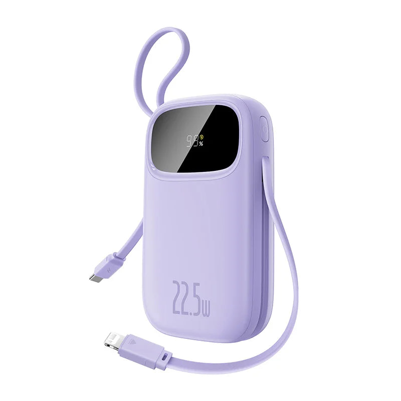 Baseus Power Bank – Portable & Fast Charging with Built-In Cables